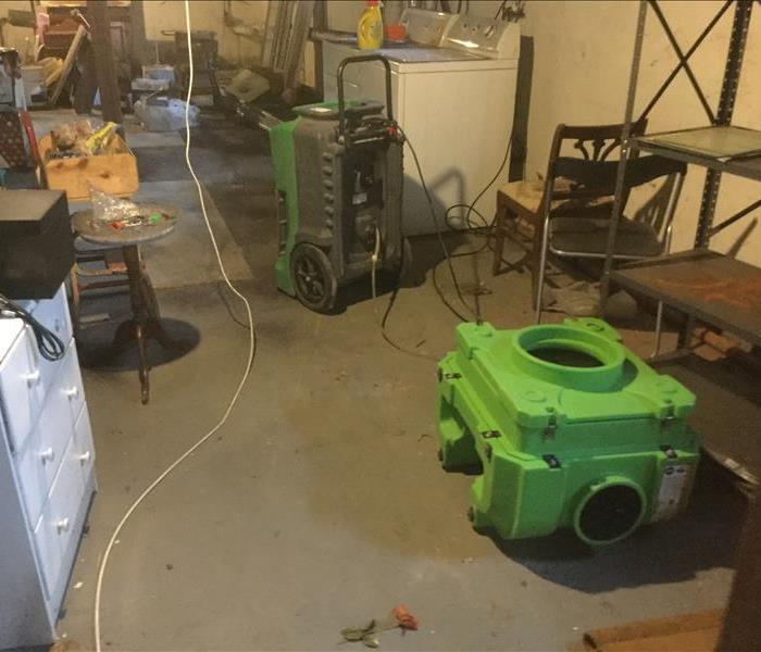 Basement drying out after flooding